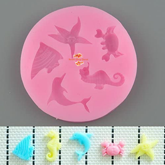 5 Cavity Beach Theme Sea Animal Mould
