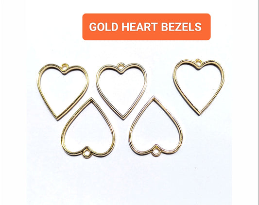 Heart Bezel Gold - 5 Pcs Set