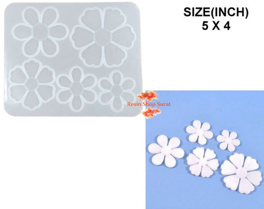 5 Cavity Flower Mould