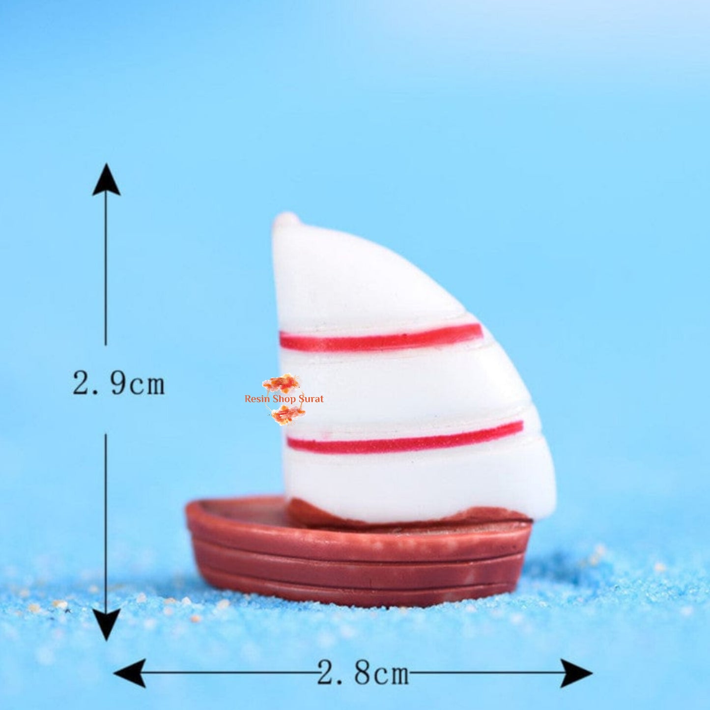 Small White Sailboat Miniature