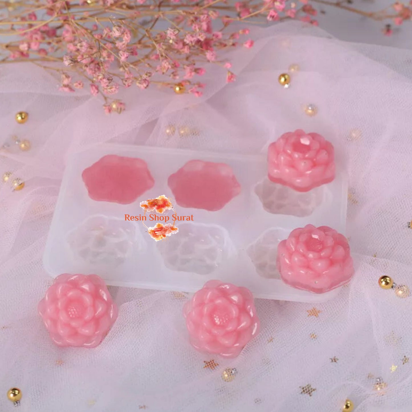 6 Cavity 3D Flower Mould