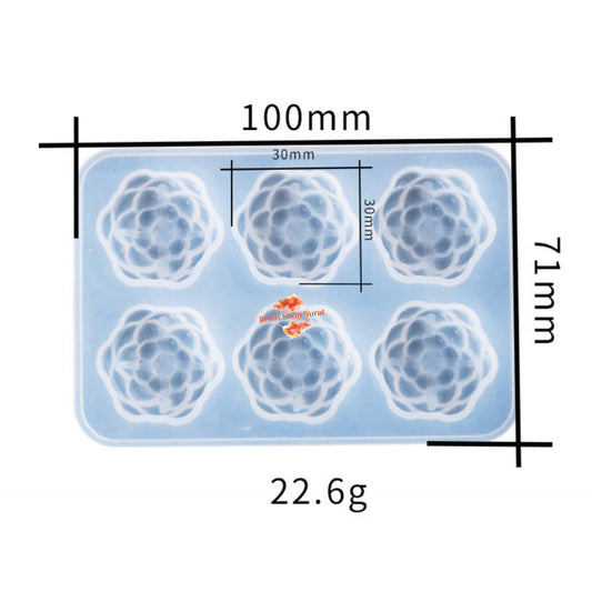 6 Cavity 3D Flower Mould