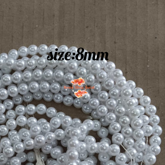 White pearl beads  8mm
