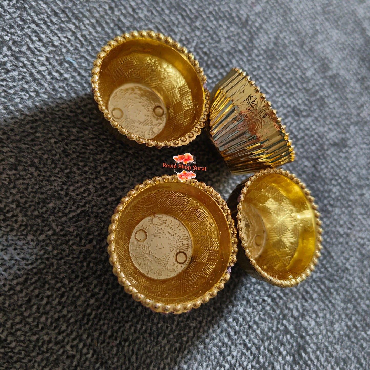 Gold Tilak katori (4 pcs)