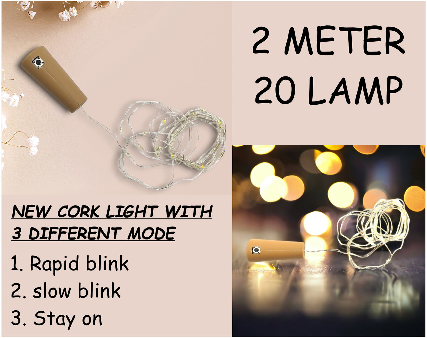 Cork Lights /Fairy Light