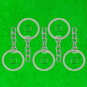 Silver Keychain ring with Connectors Set - 25 Pcs