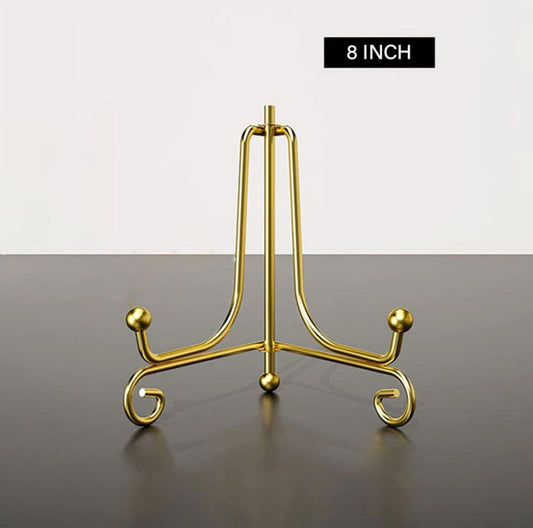 Golden metal folding stand
