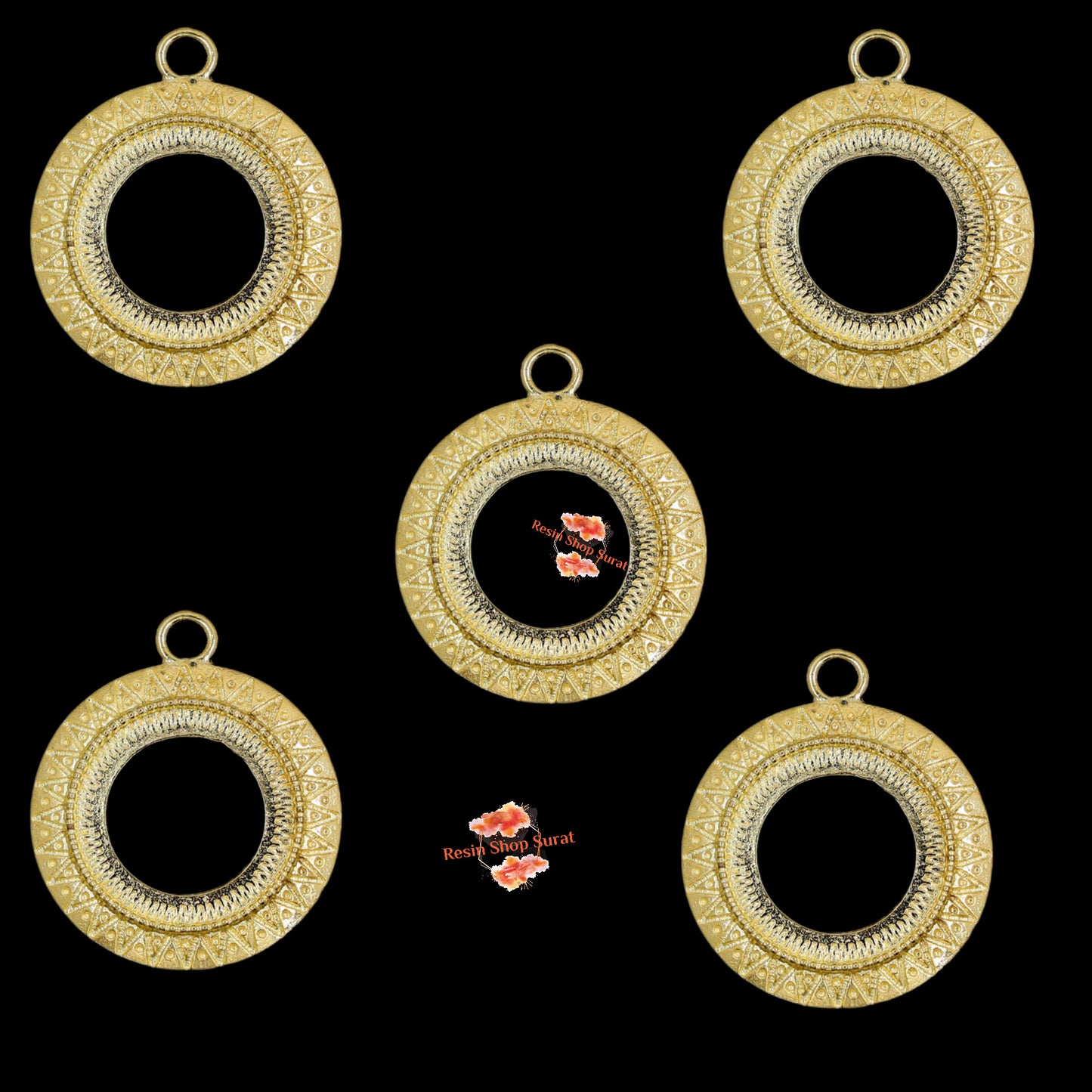 Golden Round Bezels (5 pcs Bezels)